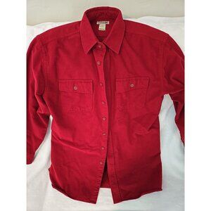 VTG  LL Bean  Men's Large (Tall) Shirt Jacket Heavy Duty Button Down Pocket RED